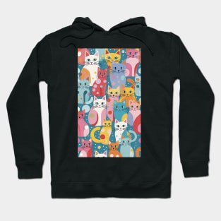 Vivid Whisker Whimsy: A Kaleidoscope of Colorful Cats Hoodie